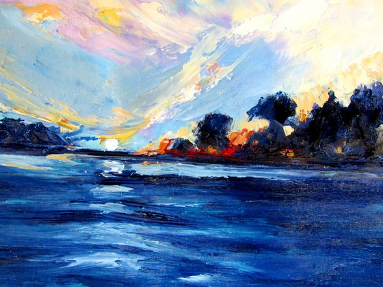 Dawn over the water