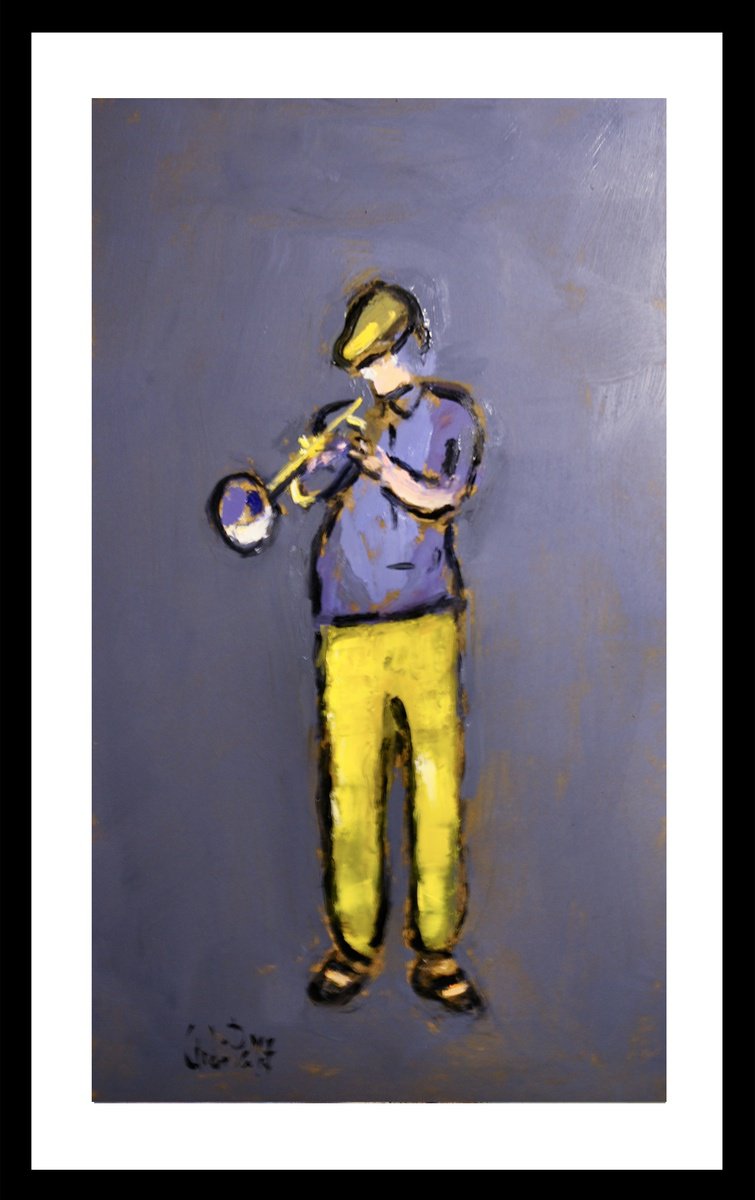 Trumpeter By Andre Pallat, 19 X 29, Artwork For Sale On Artfinder