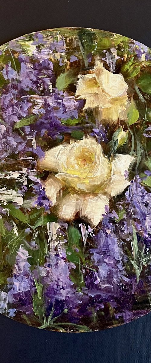 Roses and lavender 1 by Elena Mashajeva-Agraphiotis