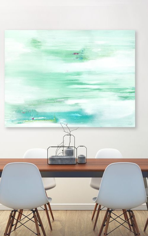 Lost In Silence - Large Serene Abstract Painting by Kathy Morton Stanion by Kathy Morton Stanion