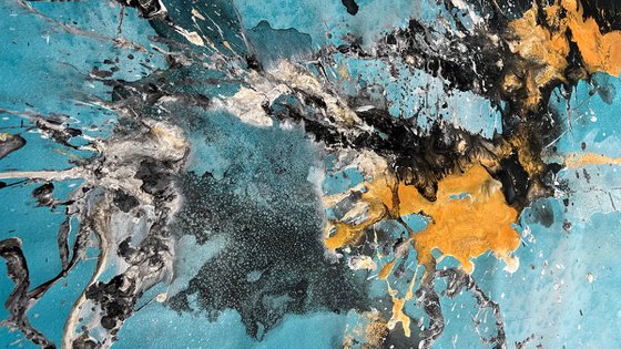 Abstract Turquoise and Gold