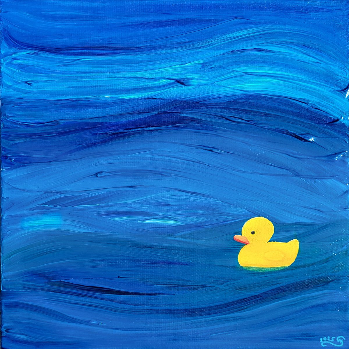 Landscape Acrylic Painting By Silvija Horvat, 16 X 16", Sea Friend No.1, Original Artwork