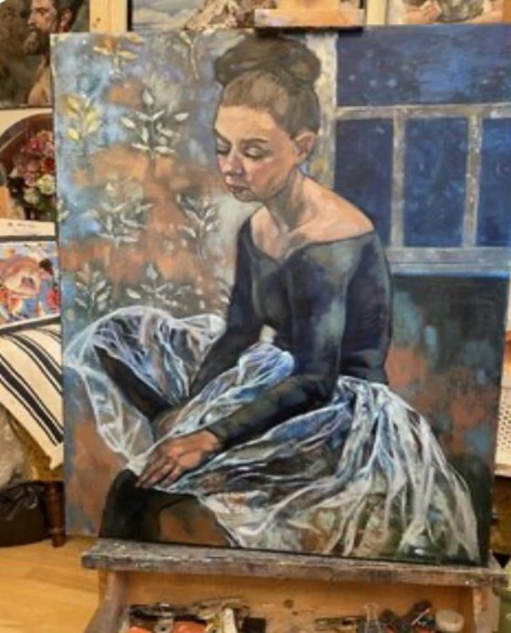 Ballerina in black leotard