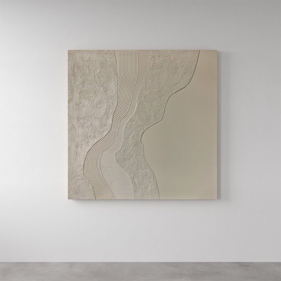"Nulla" Gray high textured abstract art