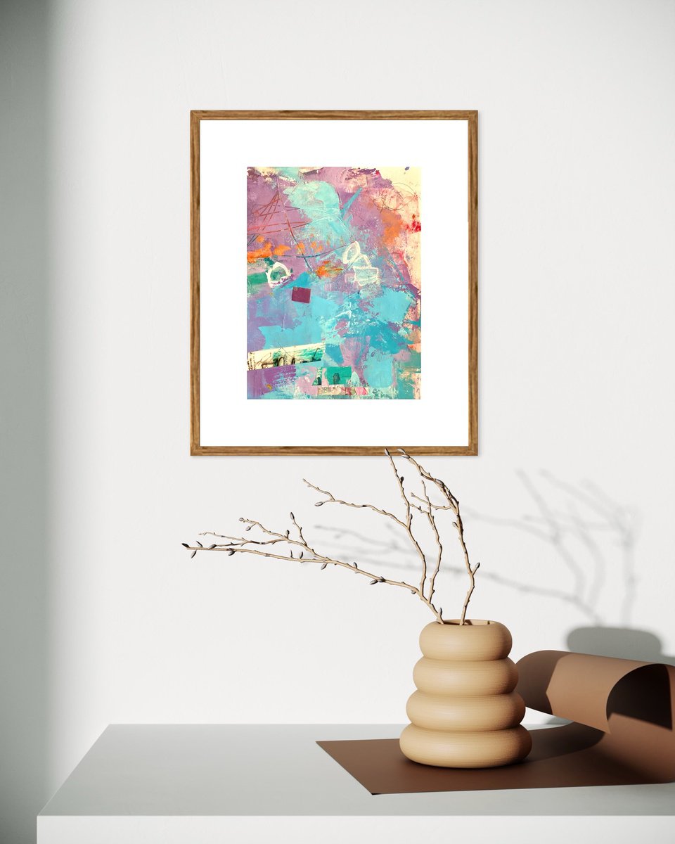 Organic Abstract Collage By Kat Crosby, 9 X 12", Atlantis 3, Original Artwork