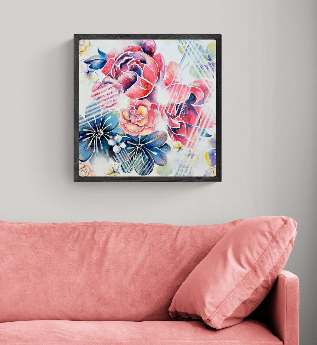 Illustrative Botanical Painting By Milena Gaytandzhieva, 20 X 20", My Flora, Original Artwork