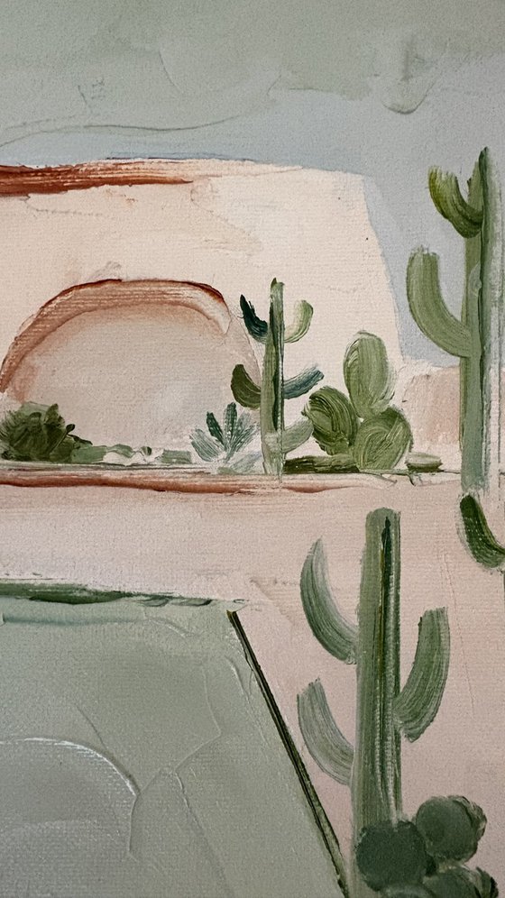 Desert cactus swimming pool