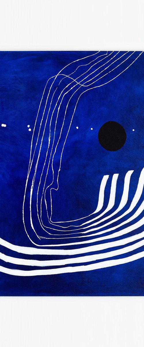 The red moon in the blue evening by Hyunah Kim