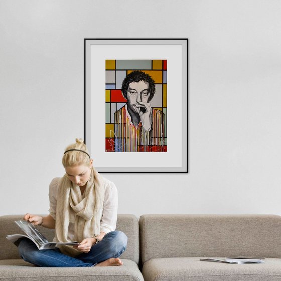 " Serge Gainsbourg Melting on a Mondrian Painting"