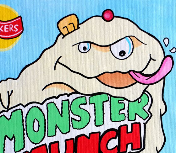 Vanilla Ice Cream Monster Munch - Pop Art Painting on Canvas