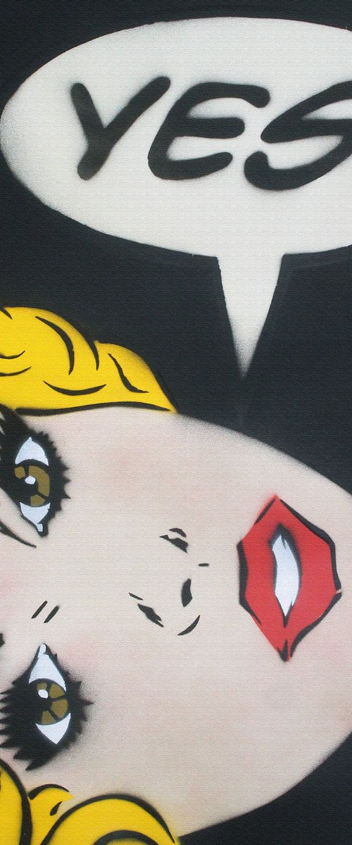 YES! (Black) (on an Urbox). by Juan Sly