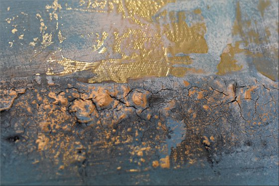 Golden Silence  - Abstract Art - Acrylic Painting - Canvas Art -  Abstract Painting - Industrial Art