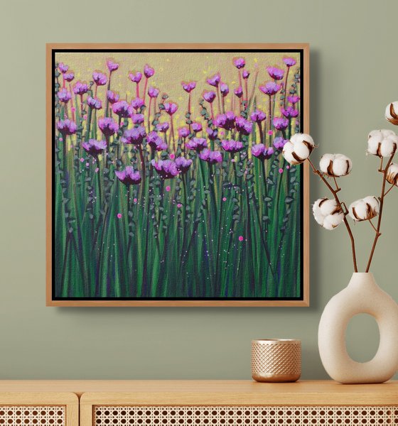 Purple Blooms in Spring Sun