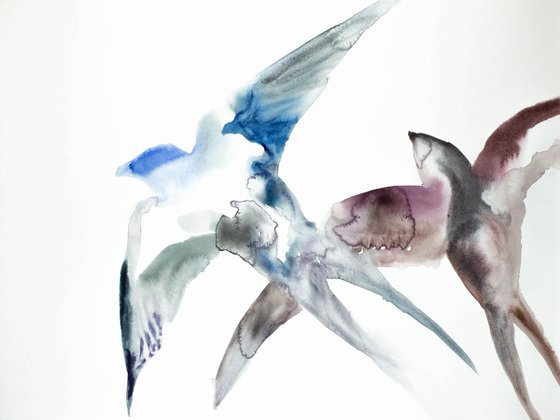 Swallows in Flight No. 10