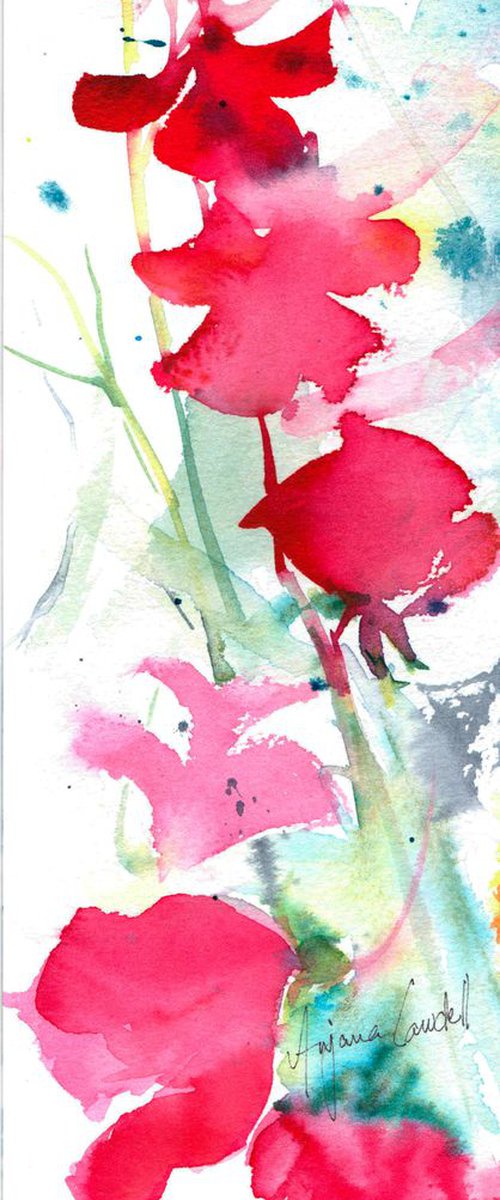 Sweet red abstract by Anjana Cawdell