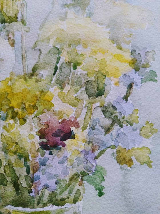 Dandelions. Original watercolour painting.