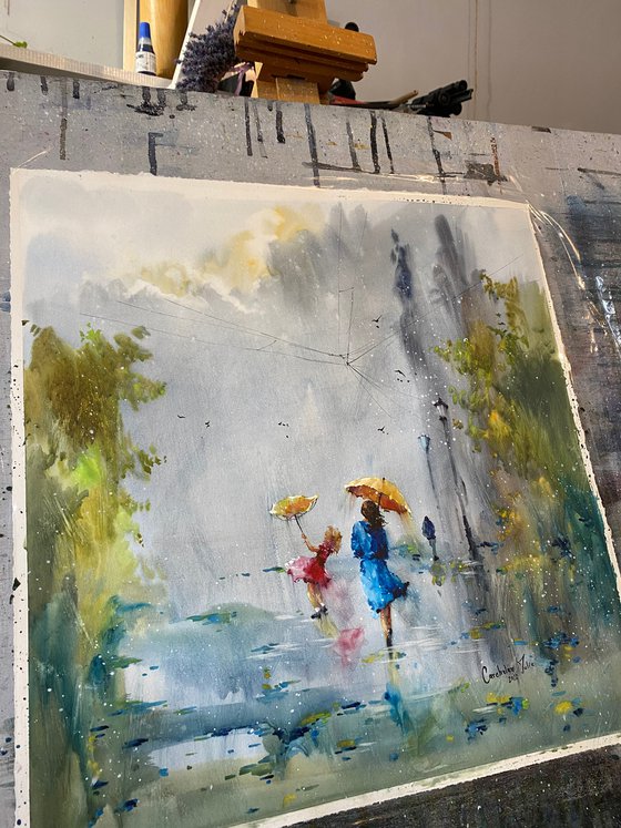 Watercolor “Summer winds”, perfect gift