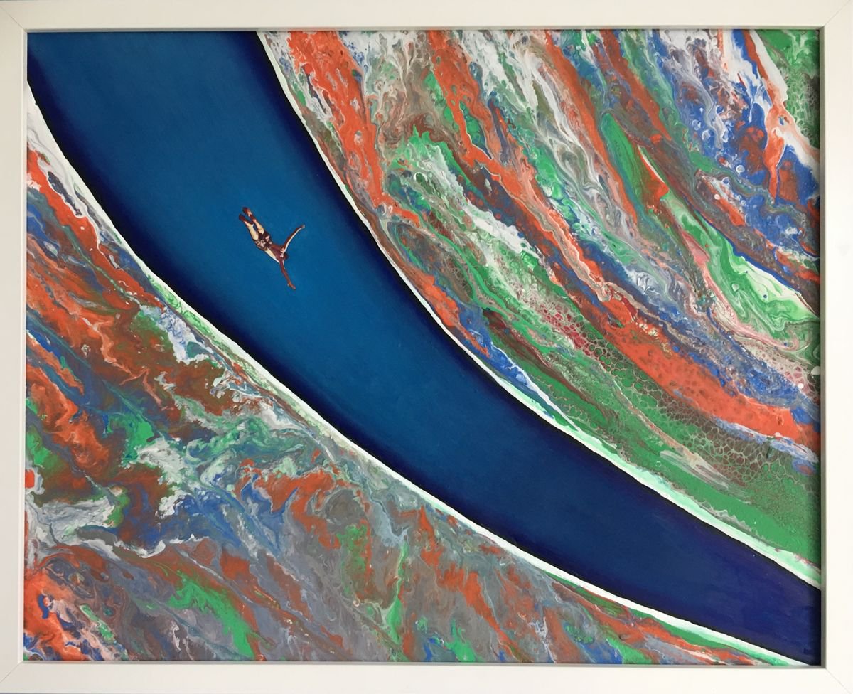 Landscape Painting By Stefano Pallara, 20 X 17", Magic Parts Reservoir, Original Artwork