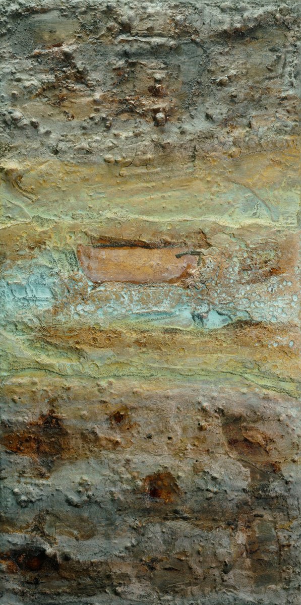 Abstract Painting By Martin Sieverding, 20 X 39", Untitled, Original Artwork