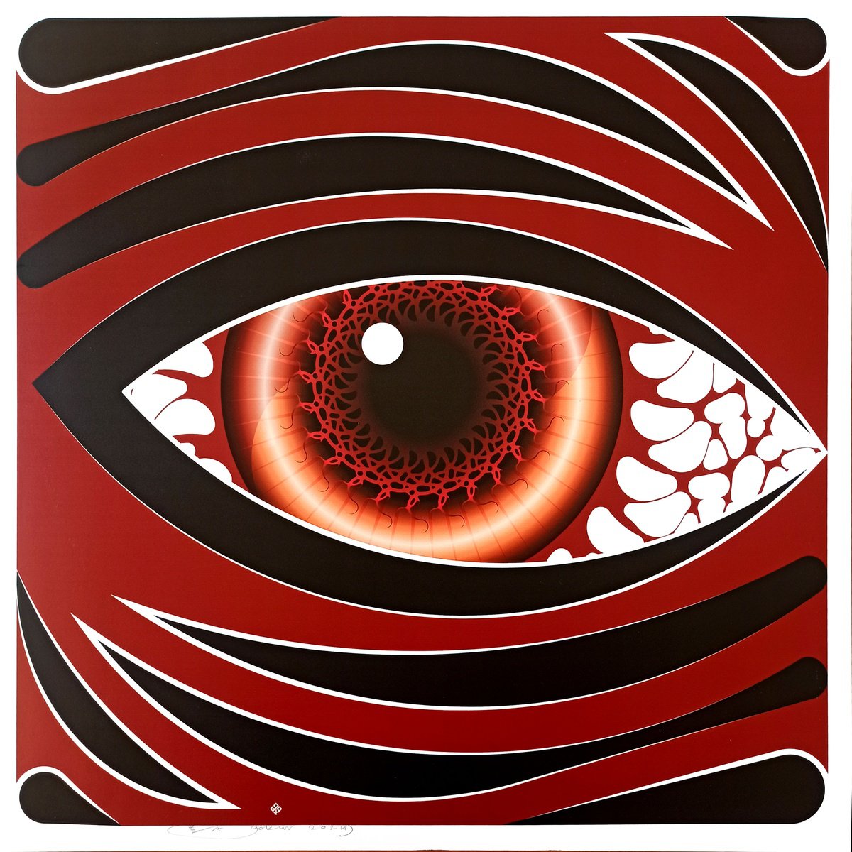 Graphic Abstract Giclee Print By Gokhan Okur, 28 X 28, My Eyes 06, Original Artwork