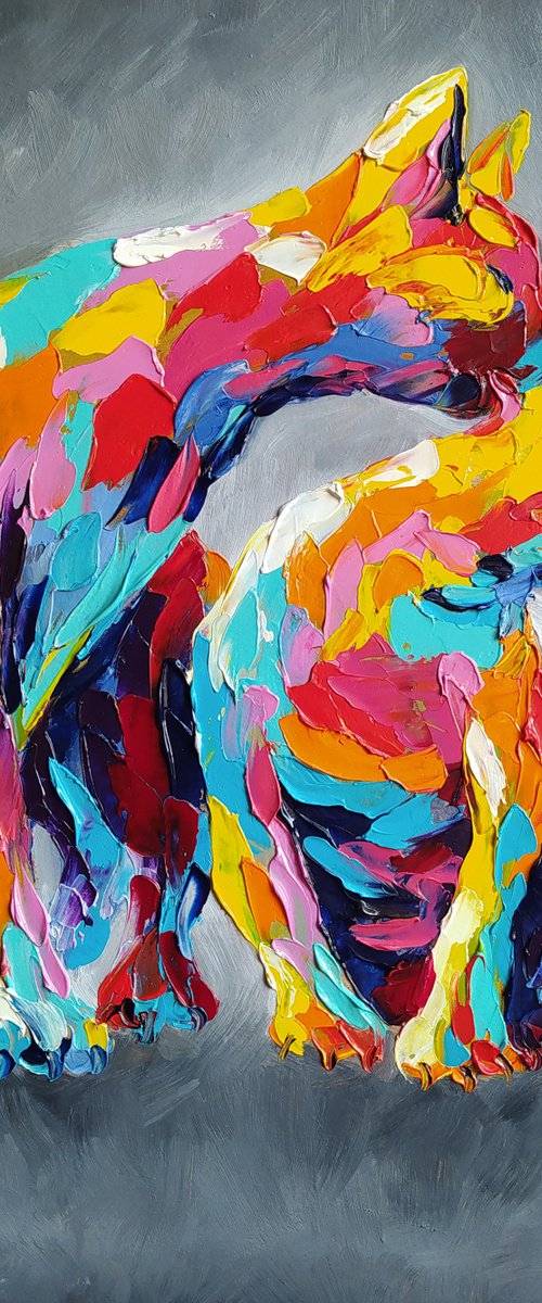 In love - cats, love, cat, oil painting, cat oil painting, animals, pets, lovers, gift for lovers by Anastasia Kozorez