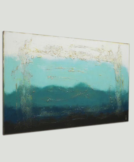 Oceanic Blues Large - Abstract Blue Landscape Painting - Ronald Hunter - 41O