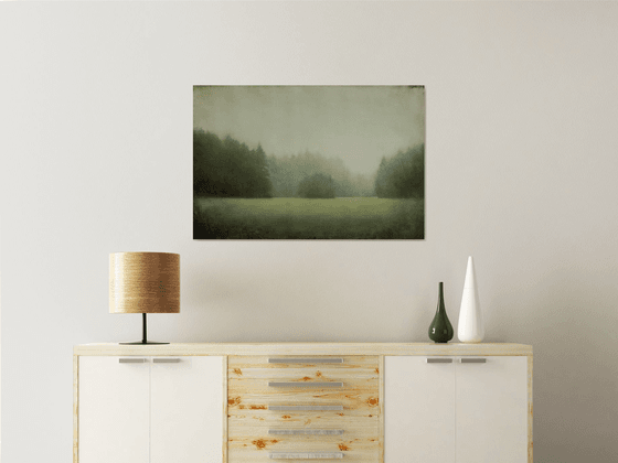 Evening Calm 210709, evergreen trees tonal landscape