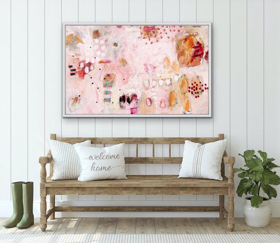 La fête d'anniversaire - Fun abstract painting - Ready to hang