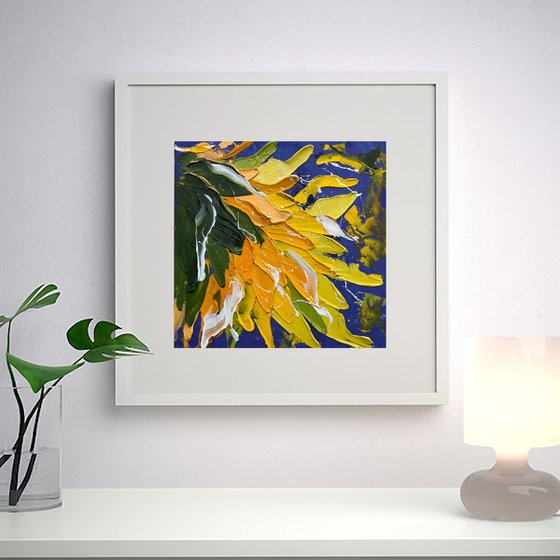 Sunflower oil impasto painting