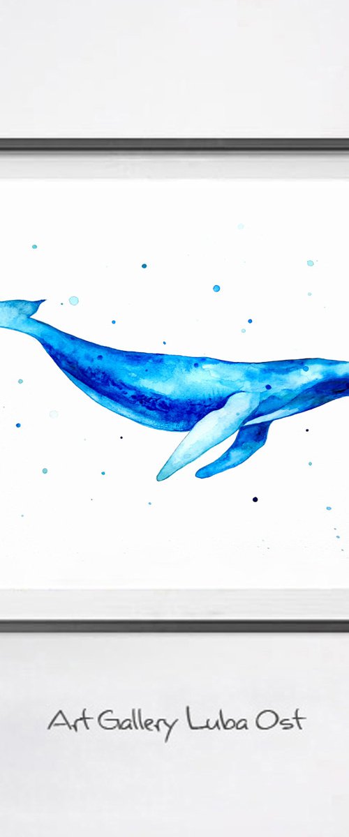 Whale, watercolor by Luba Ostroushko