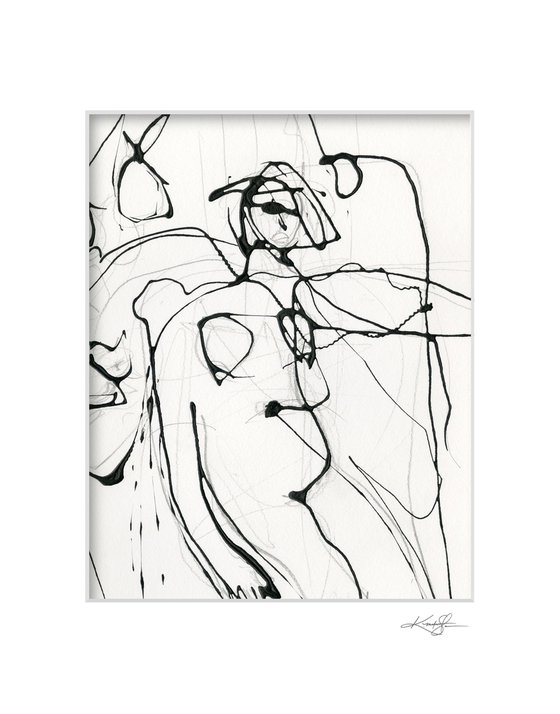 Doodle Nude 5 - Minimalistic Abstract Nude Art by Kathy Morton Stanion