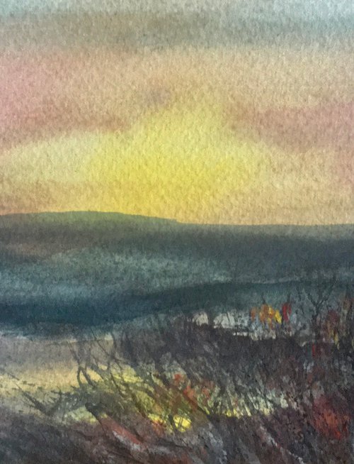 Upwey ridgeway sunset, South Dorset. by Samantha Adams