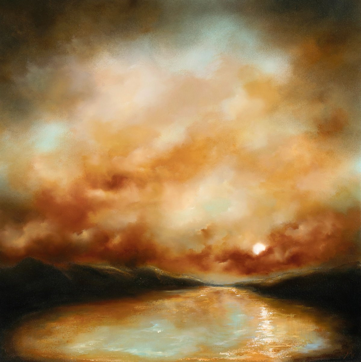 Sunset For The Lake District By Rolf Marriott, 19 X 19, Artwork For Sale On Artfinder