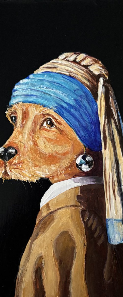 Dog with a pearl earring #26 by Lena Smirnova