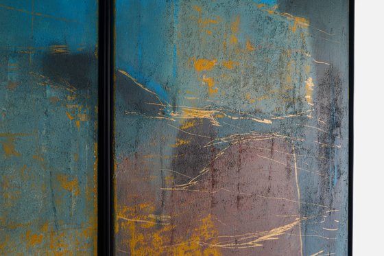 Ash-bluish Abstract Diptych
