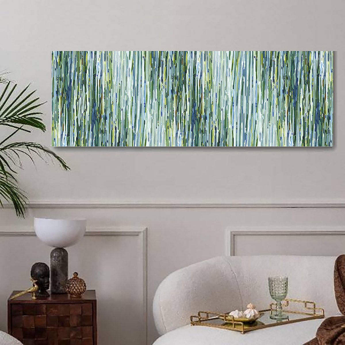 Organic Landscape Giclee Print By Margaret Juul, 49 X 19", Lake Ripples, Original Artwork