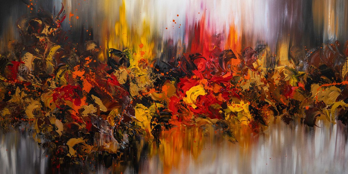 Abstract Acrylic Painting By Art By Catalin, 59 X 30, Happy Days 47, Original Artwork