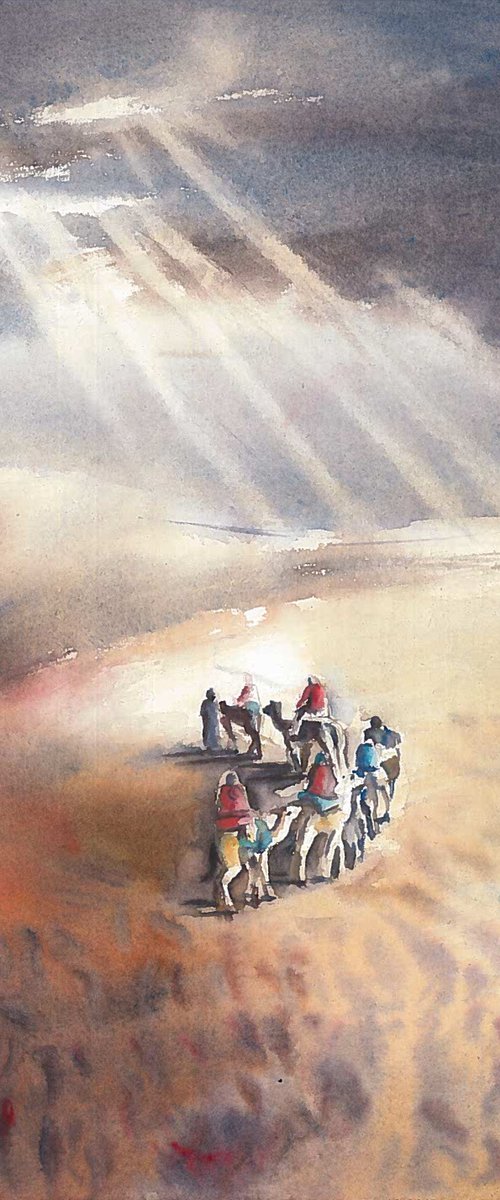 Camel caravan, Camels in desert, The Path by Bozhidara Mircheva