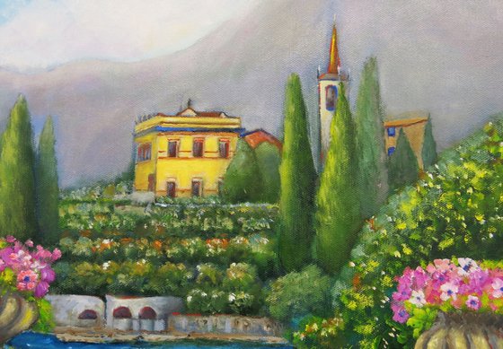 View of Villa Monastero from Villa Cipressi, Lake Como, Italy