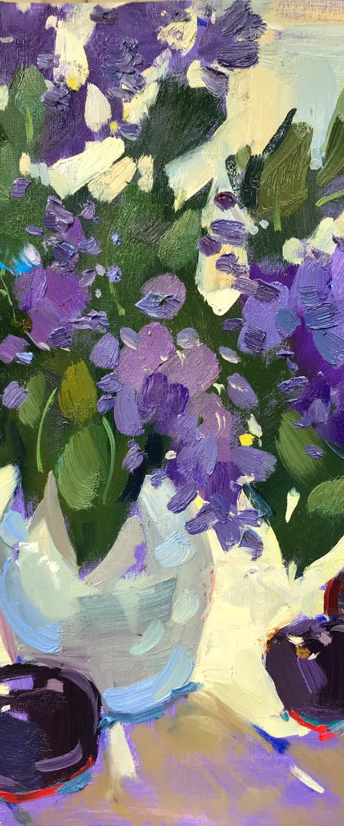 Lilacs and plums by Yuliia Pastukhova
