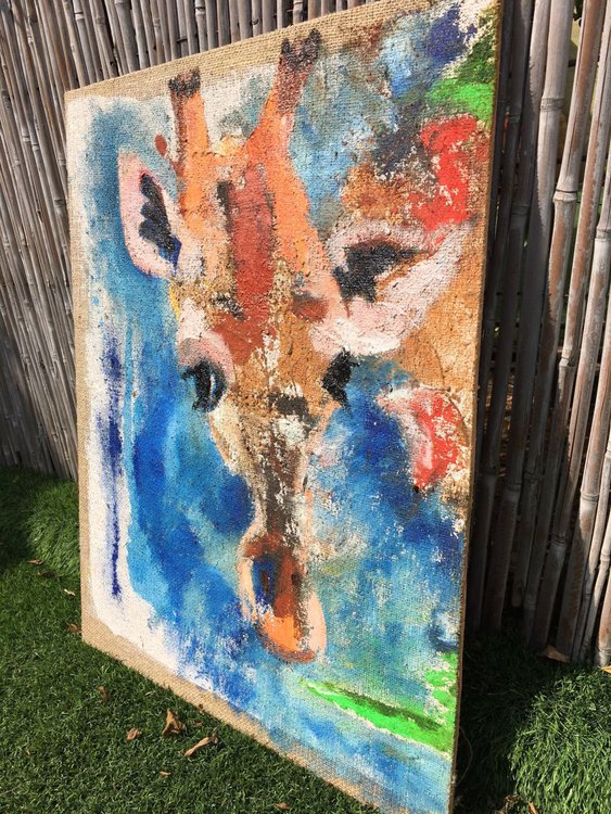 Animals Giraffe Painting Giraffe Oil Painting On Canvas Animal Oil Painting 28 Animals Artwork