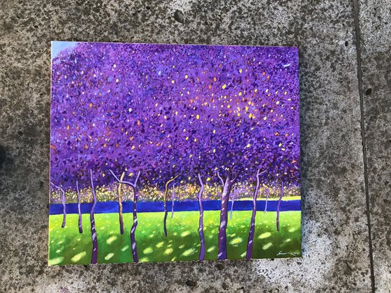 Purple garden inspired by Gustav Klimt