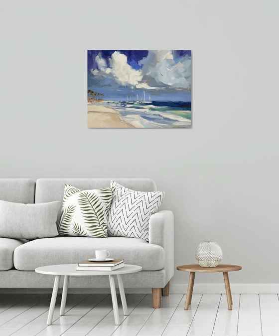 Sailboats On The Beach