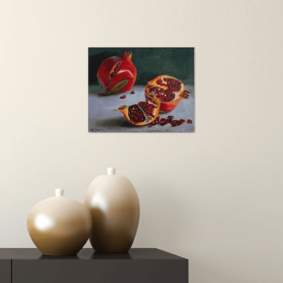 Pomegranates still life