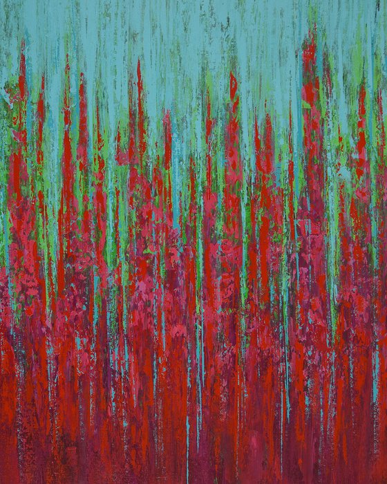 Teal Red - Vibrant Abstract