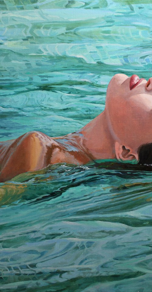 Girl in swimming pool by Linar Ganeev