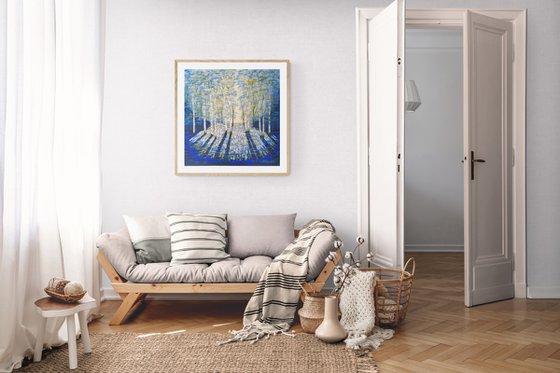 Gold and Blue Forest Light
