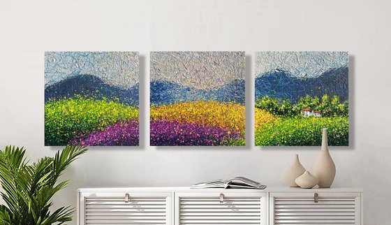 Lavender Dreams of Tuscany - triptych