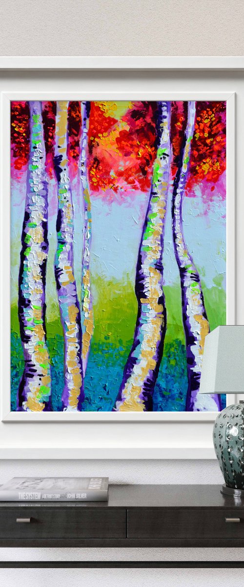 Autumn Magic Birch Forest by Soos Tiberiu