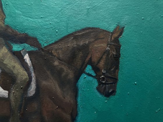 diver underwater with horse